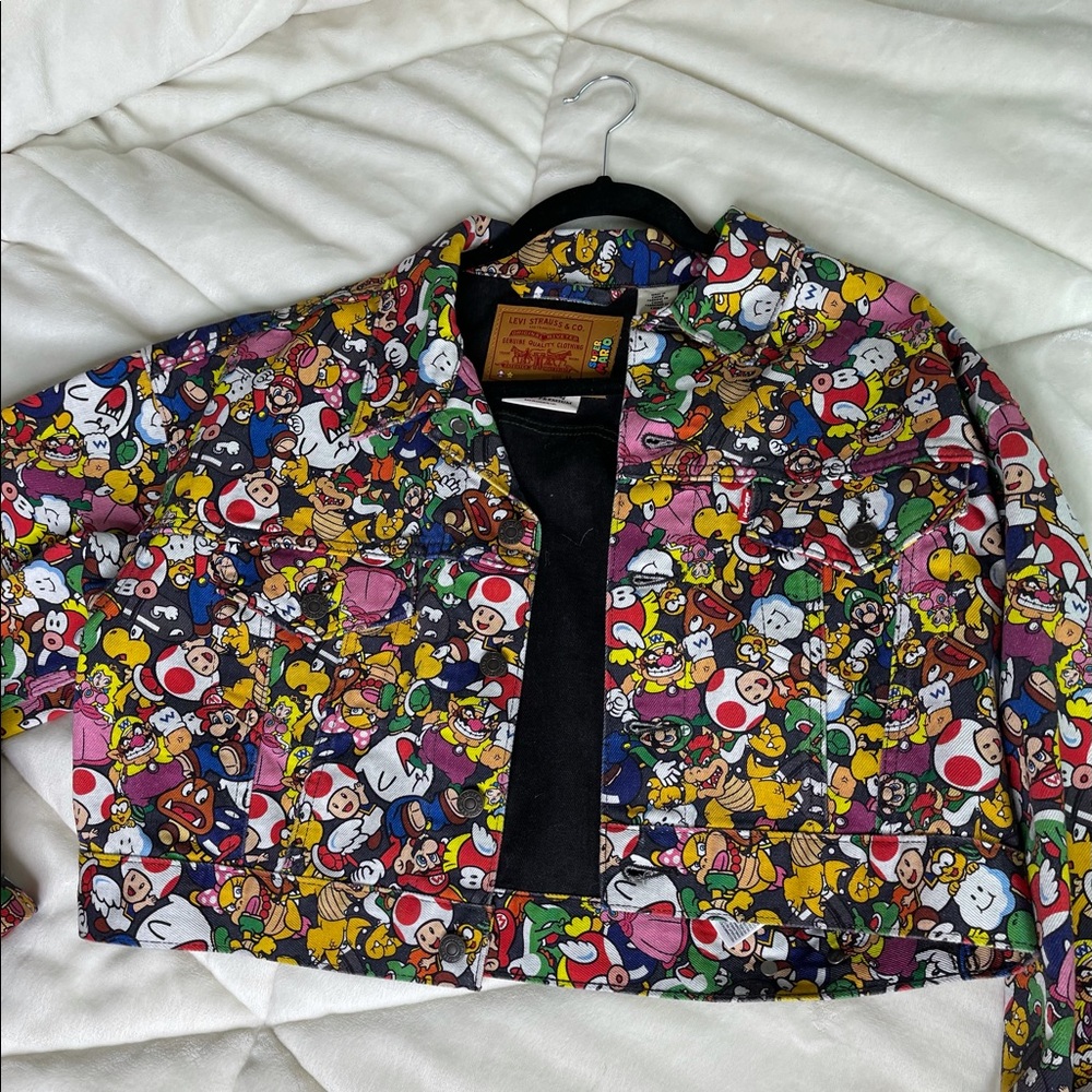 Levi X Mario Kart Cropped Jean Jacket